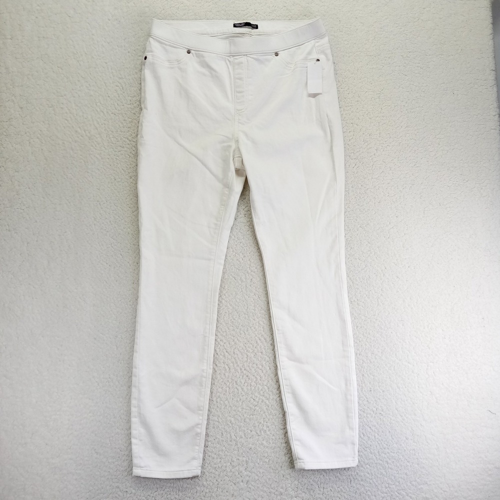 Simply Vera Vera Wang White Mid Rise Shaping Denim‎ Legging Large New RN73277